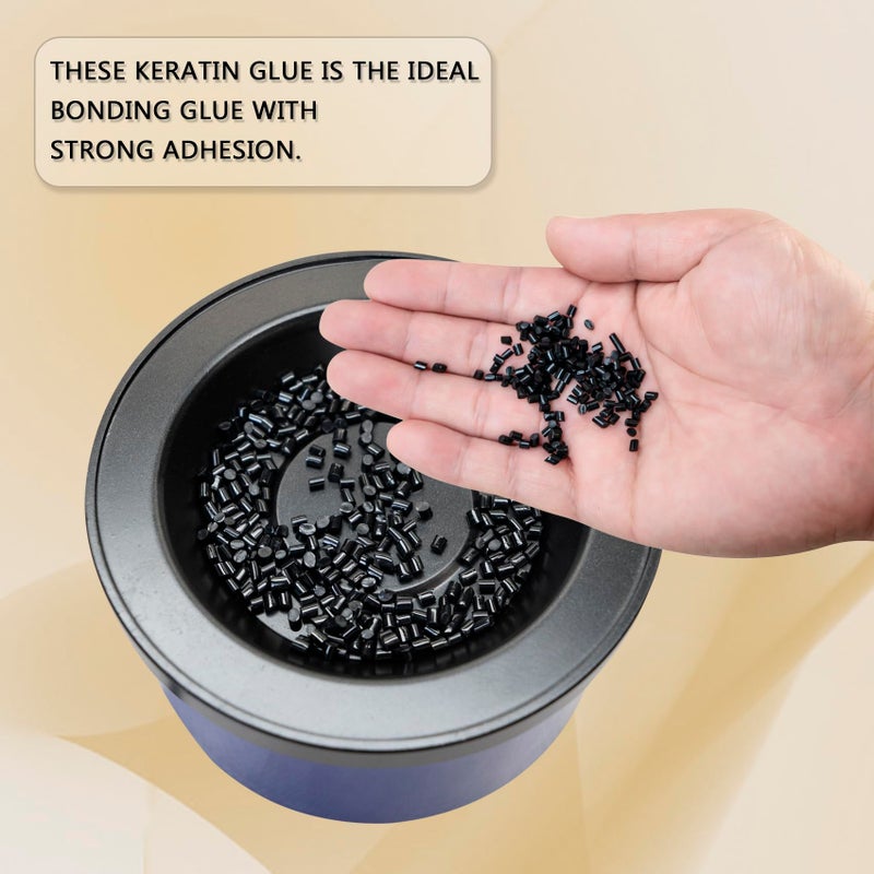 coloryoung 50g Black Clear Italian Fusion Keratin Glue Pellets Granules Beads for Nail/I Tip Hair Extensions - Image 3